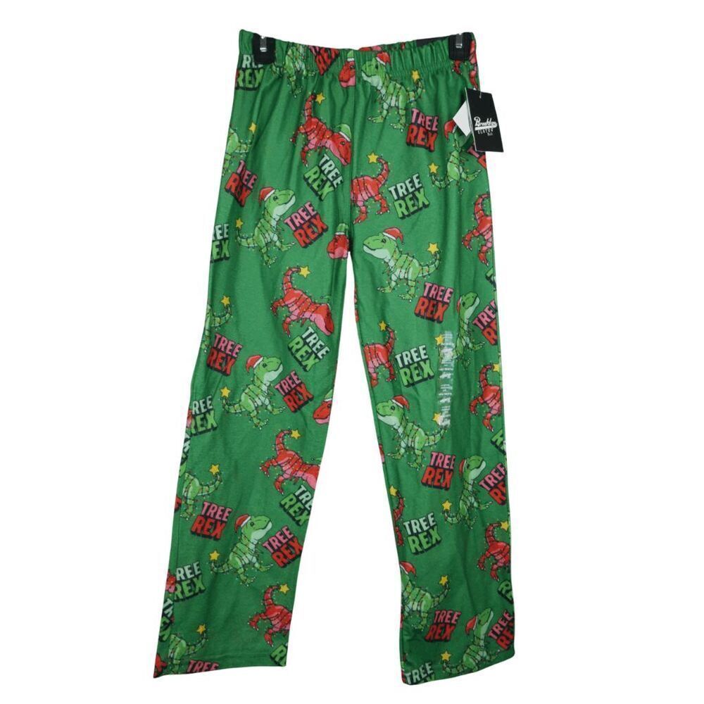 Brooklyn Cloth Youth Boys Christmas Pajama Pants Size 14/16 “Tree Rex”
